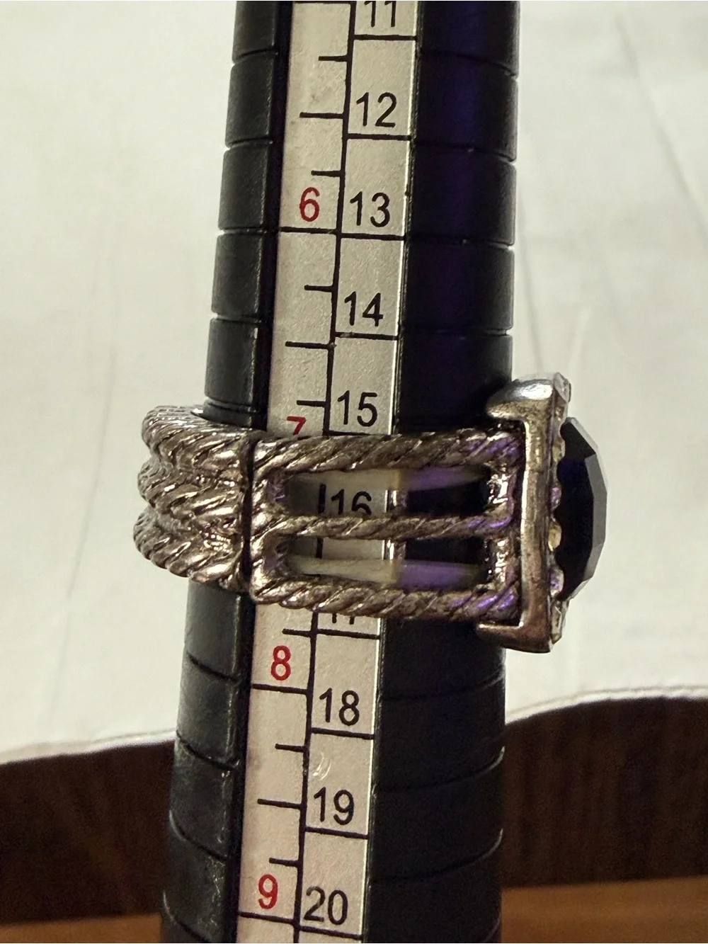 Silver-Tone Black Crystal Statement Ring - Women Jewelry